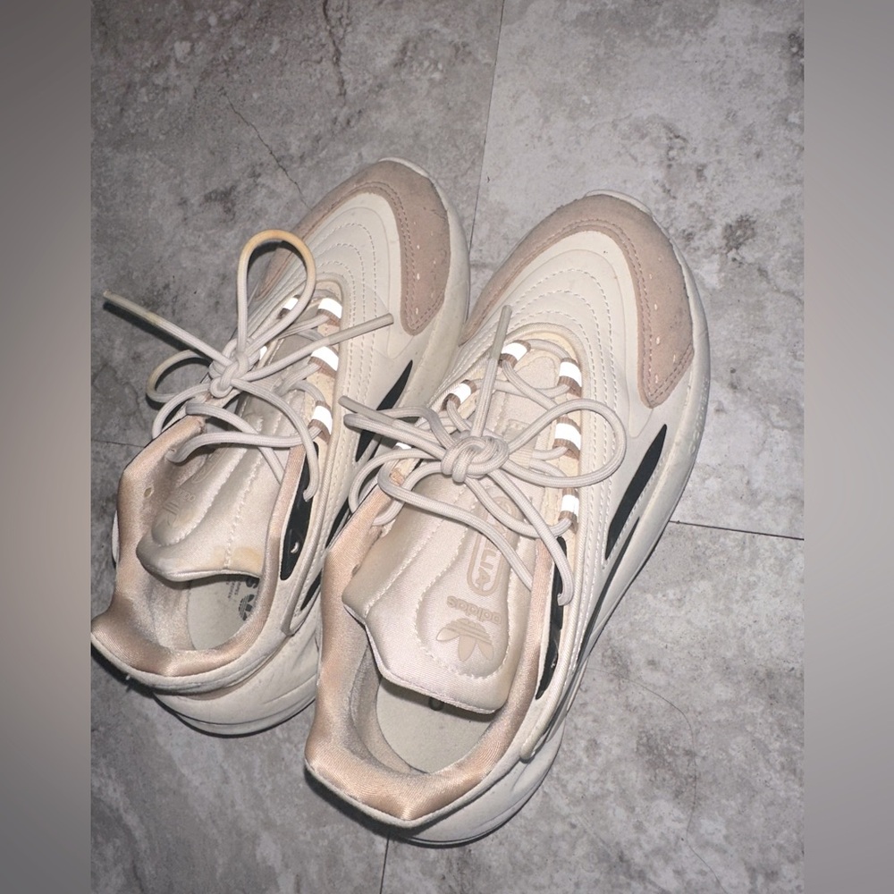 Adidas Beige and Off-White Sneakers